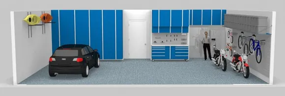 Blue Cabinets Garage