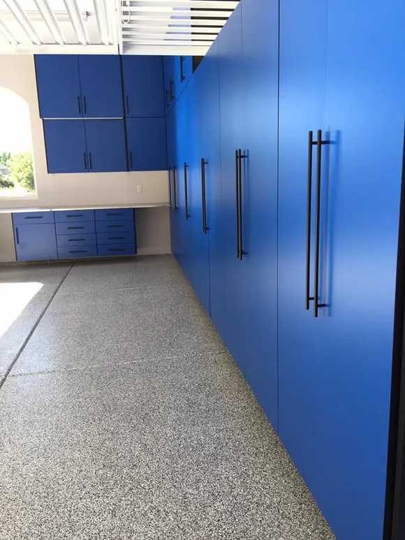 Blue Garage Cabinets