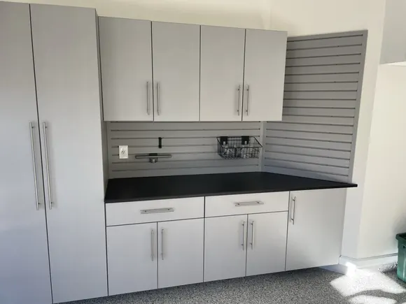 Details Of Custom Angled Wall Cabinets By Total Garage