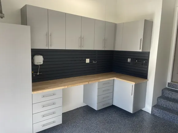 Fort Mill Sc Garage Cabinets Silver Frost Black Slatwall