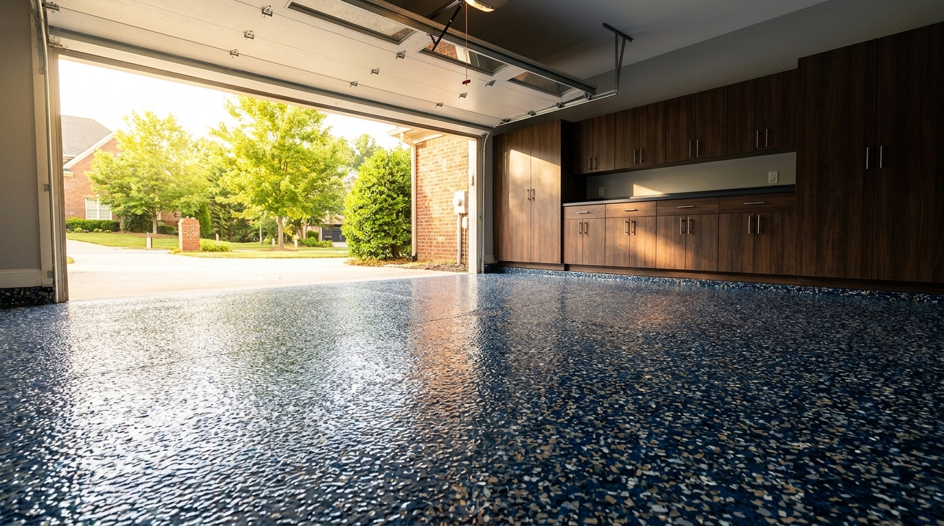 A Garage Floor That Keeps Its Color in Charlotte Afternoon Light